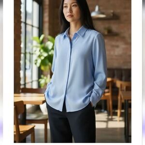 H&M Blue Light Classic Button-Down Shirt